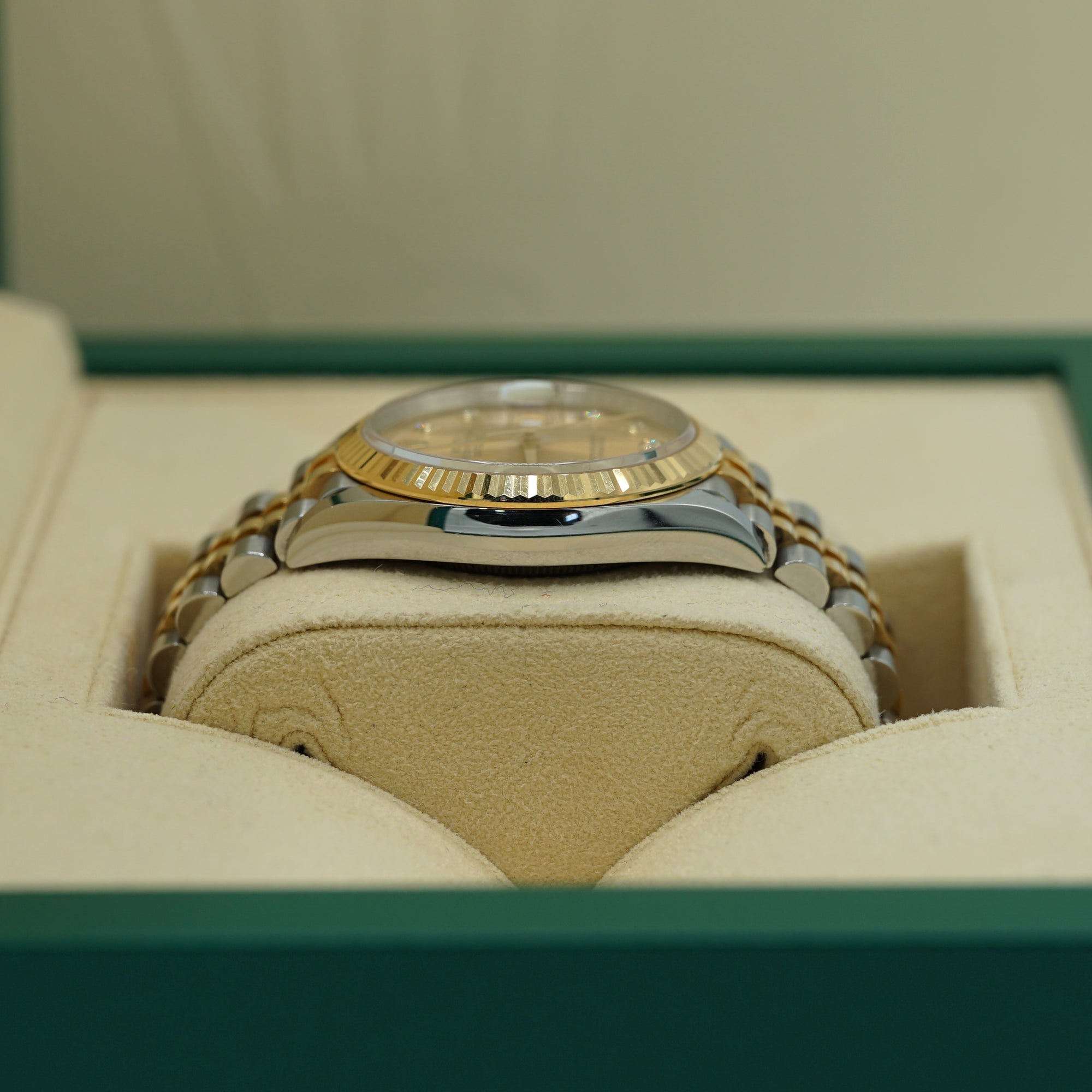 2025 Rolex Datejust 36 mm Champagne-Colour Set With Diamonds Dial Oystersteel and 18k Yellow Gold Jubilee Bracelet 126233-0017 - WATCHXNYC