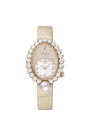 Breguet Reine de Naples Perles Impériales White Mother-of-Pearl Dial 18K Breguet Gold Beige Alligator Leather Strap 28.4 mm GJ29BH89254DD59