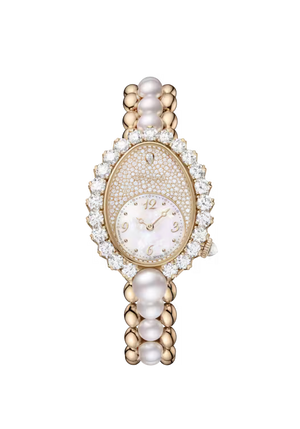 Breguet Reine de Naples Perles Impériales White Mother of Pearl Dial 18K Breguet Gold Bracelet 28.4 mm GJ29BH89254DD5J4