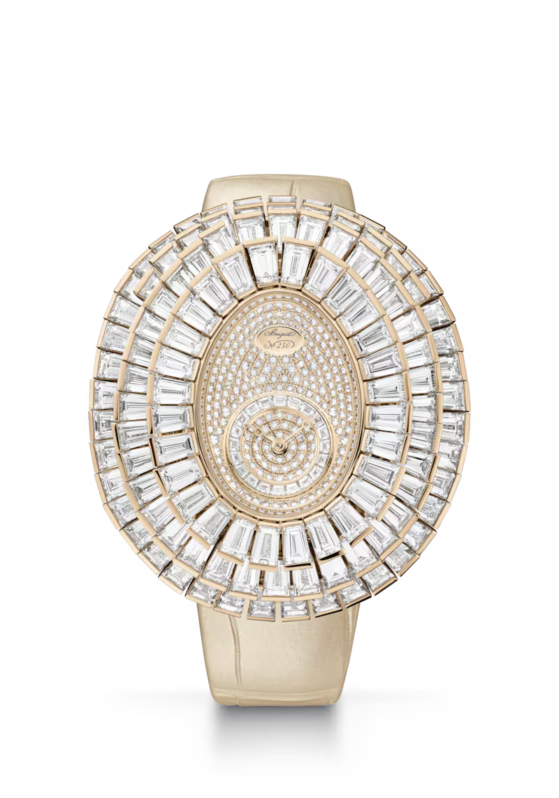 Breguet Les Jardins du Petit Trianon Gold Dial 18K Breguet Gold Beige Alligator Leather Strap  GJE25BH20.8985DB