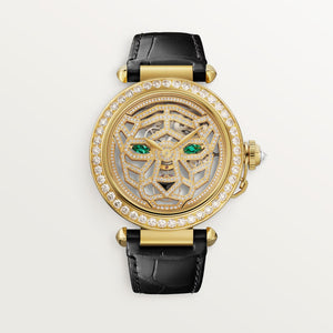 Cartier Panthère Yellow Gold Dial 18K Yellow Gold Black Calfskin Strap 41 mm HPI01359