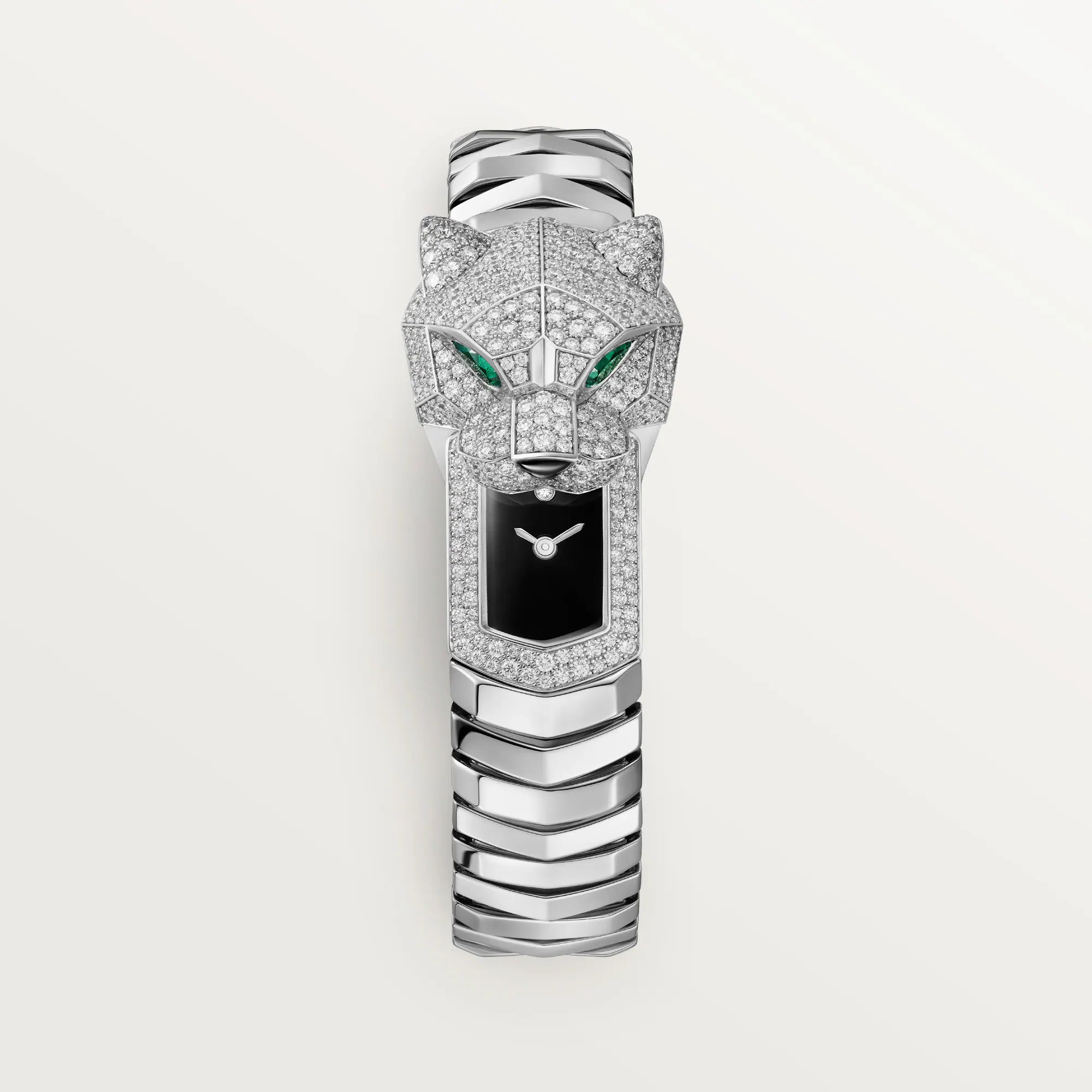 Cartier La Panthère Black Dial 18K White Gold Bracelet  38.2 mm HPI01741