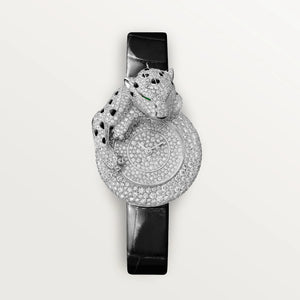 Cartier Songeuse White Gold Dial 18K White Gold Black Alligator Leather Strap HPI01760