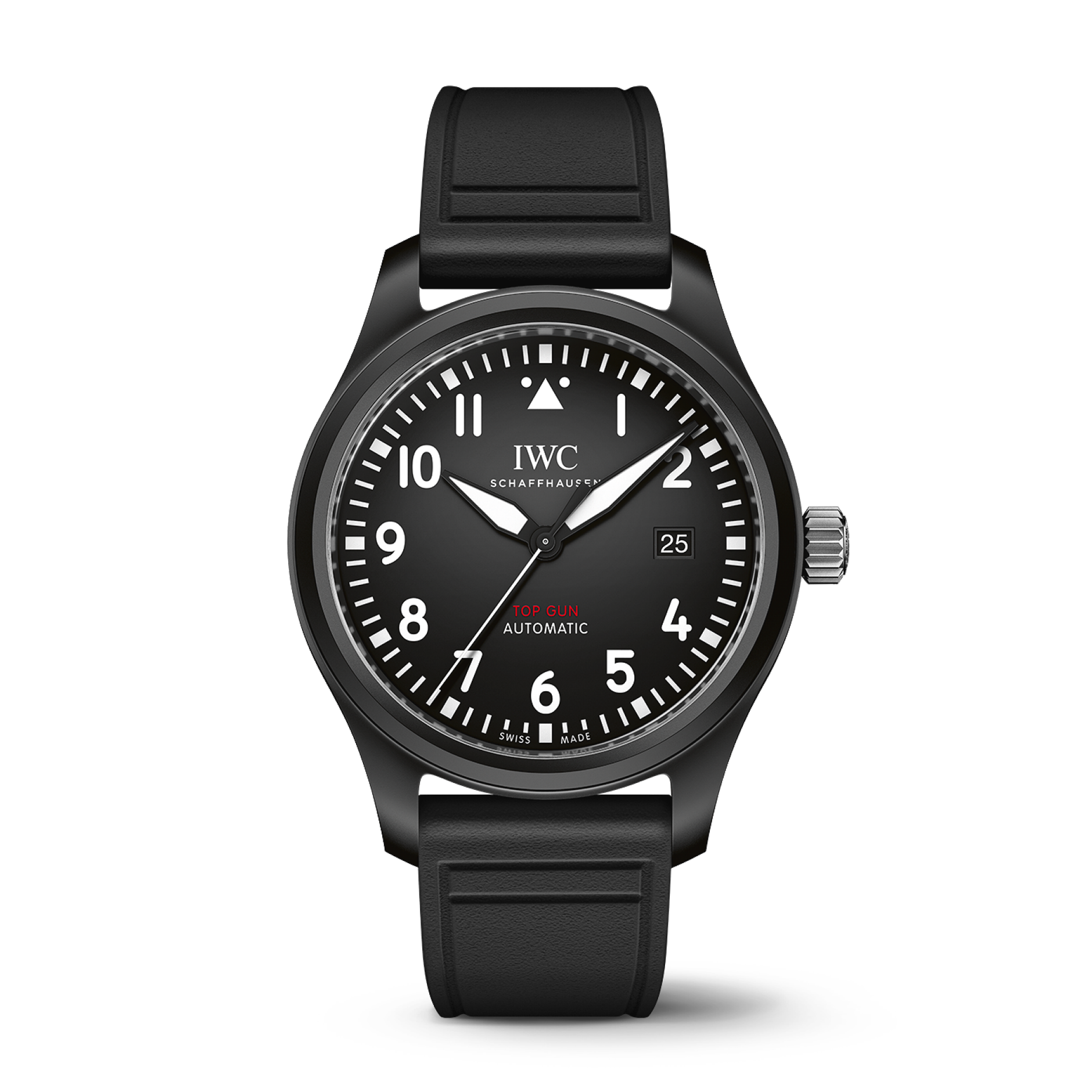 IWC Schaffhausen Pilot’s Watch Automatic TOP GUN 41 mm Black Dial Ceramic  Black Rubber Strap IW326906
