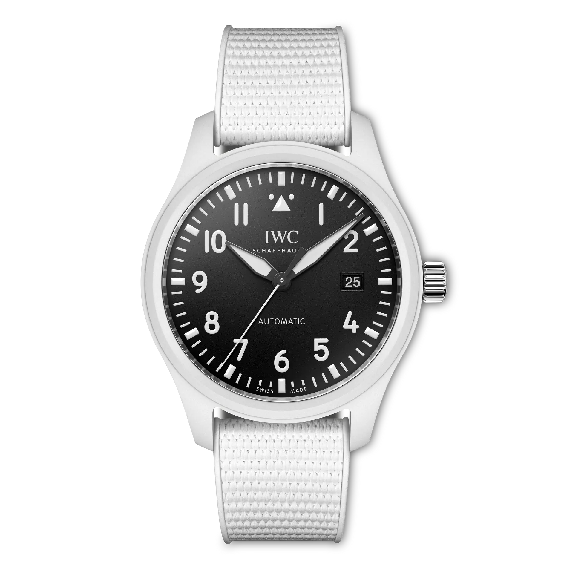 IWC Pilot's Watch Automatic 41 TOP GUN Lake Tahoe Black Dial Ceramic White Rubber Strap 41 mm IW328104