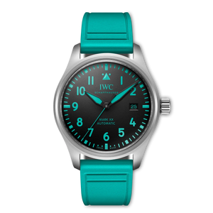 IWC Pilot’s Watch Mark XX Mercedes-AMG PETRONAS Formula One™ Team Black Dial Titanium Green Rubber Strap 40 mm IW328210