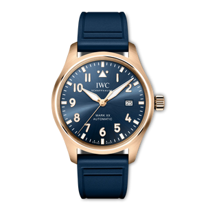 IWC Pilot's Watch Mark XX Le Petit Prince Blue Dial 18K 5N Gold Blue Rubber Strap 40 mm IW328301