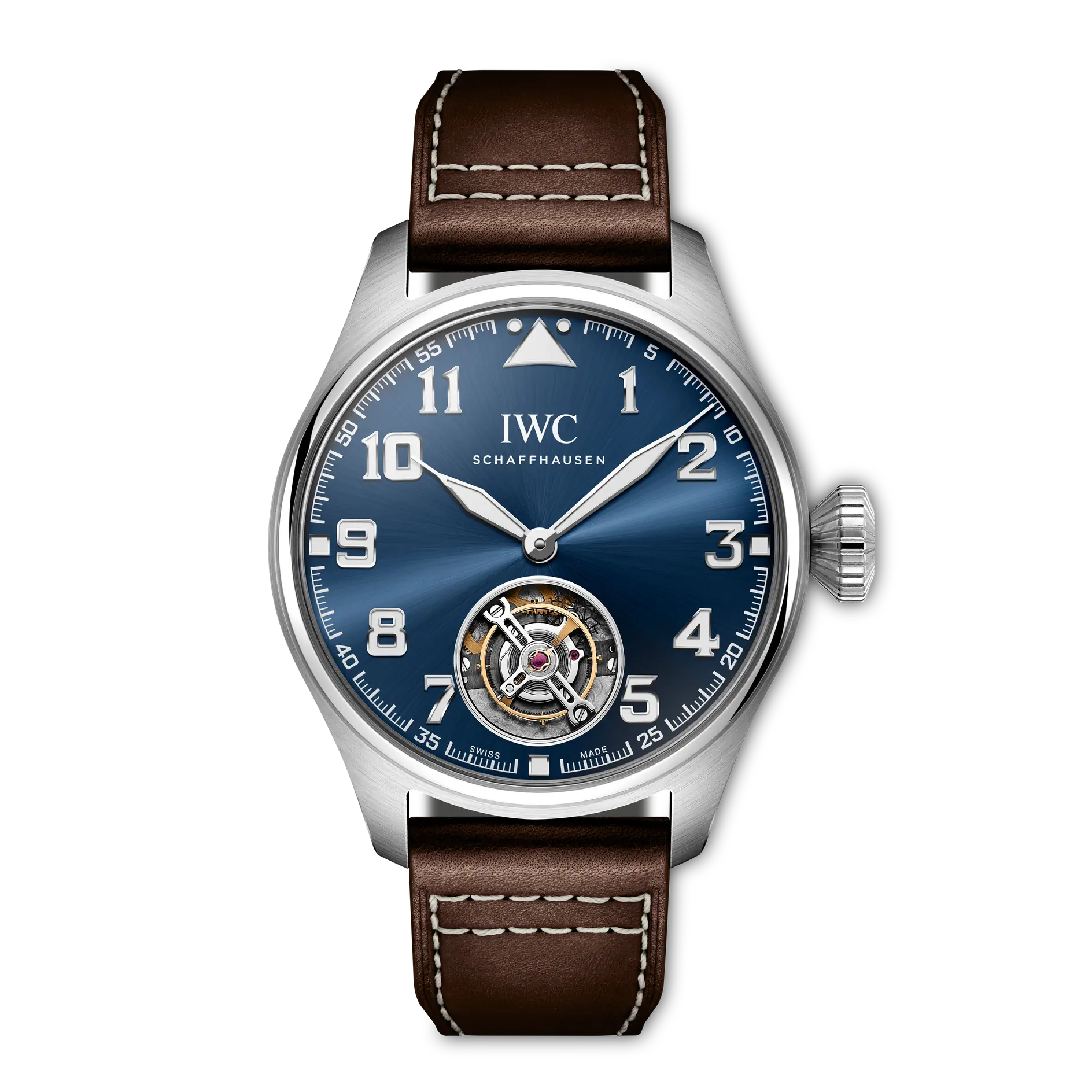 IWC Big Pilot’s Watch 43 Tourbillon Le Petit Prince Blue Dial Platinum Brown Calfskin Strap 43 mm IW329501