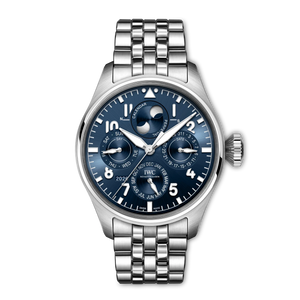 IWC Big Pilot's Watch Perpetual Calendar ProSet Le Petit Prince Blue Dial Steel Bracelet 42 mm IW329601