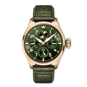 IWC Big Pilot's Watch Perpetual Calendar ProSet Green Dial 18K 5N Gold Buffalo Leather Strap 42 mm IW329602