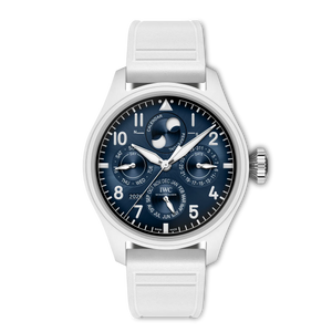 IWC Big Pilot's Watch Perpetual Calendar ProSet Le Petit Prince Blue Dial Ceramic White Rubber Strap 42.9 mm IW339601