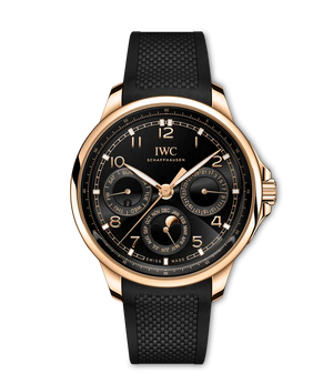 IWC Portugieser Yacht Club Perpetual Calendar 42 Black Dial 18K Armor Gold® Black Rubber Strap 42.4 mm IW344101