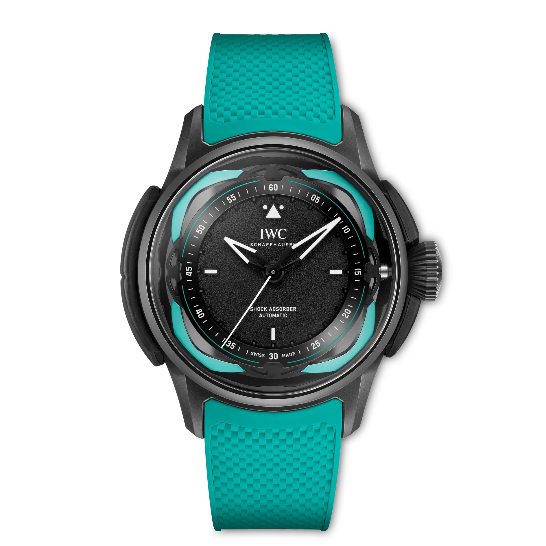 IWC Big Pilot’s Watch Shock Absorber XPL Toto Wolff x Mercedes-AMG PETRONAS Formula One™ Team Black Dial Ceratanium® Green Rubber Strap 44 mm IW356201
