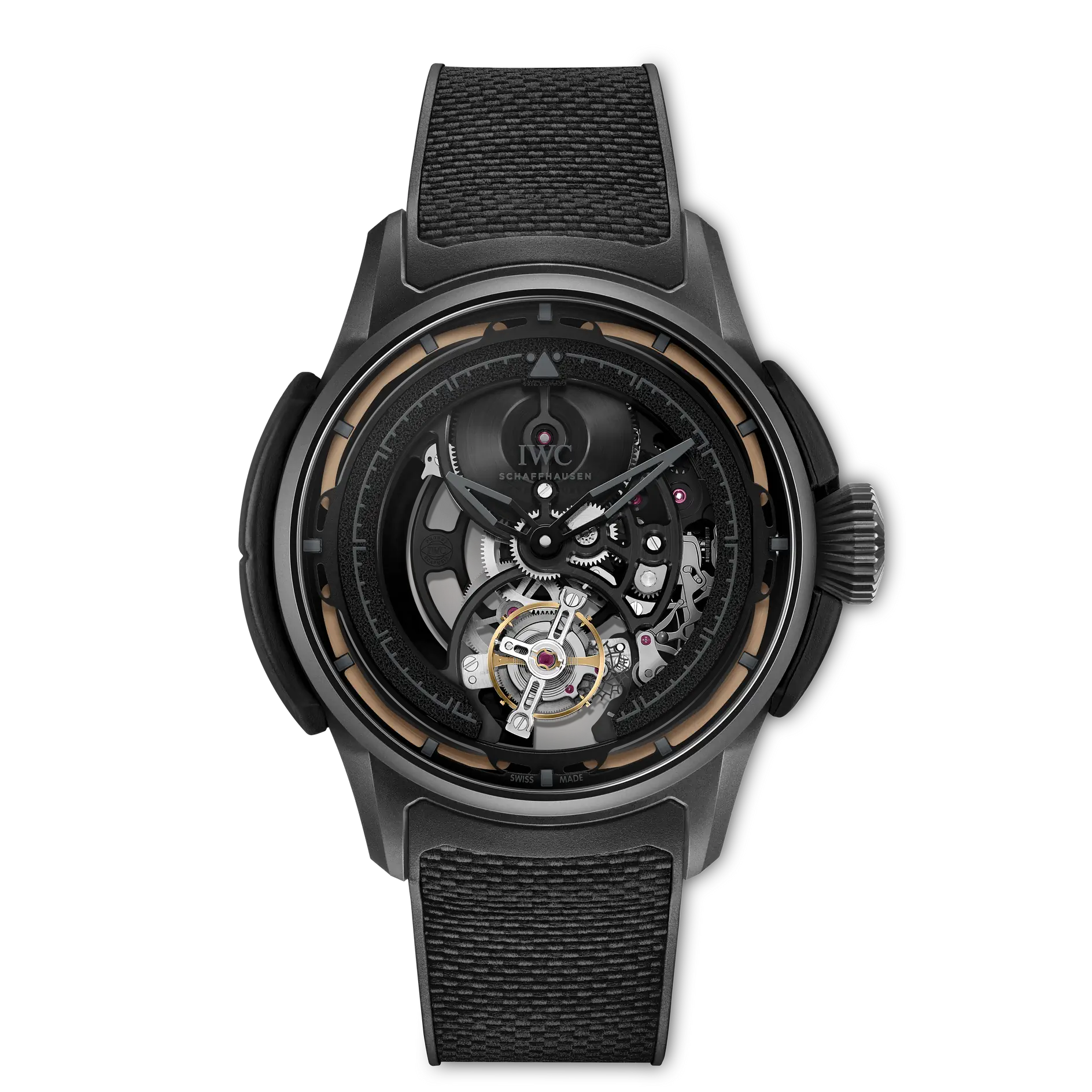 IWC Big Pilot’s Watch Shock Absorber Tourbillon Skeleton XPL Black Dial Ceratanium® Black Rubber Strap 44 mm IW357701
