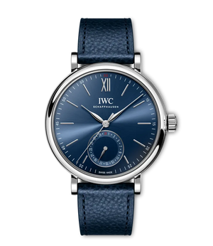 IWC Portofino Automatic Pointer Date Laureus Blue Dial Steel Blue Calfskin Strap 39 mm IW359202