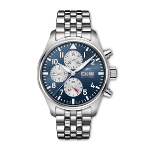 IWC Pilot's Watch Chronograph Laureus Blue Dial Steel Bracelet 43 mm IW378010