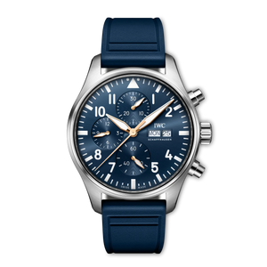 IWC Pilot's Watch Chronograph Le Petit Prince Blue Dial Steel Blue Rubber Strap 43 mm IW378011