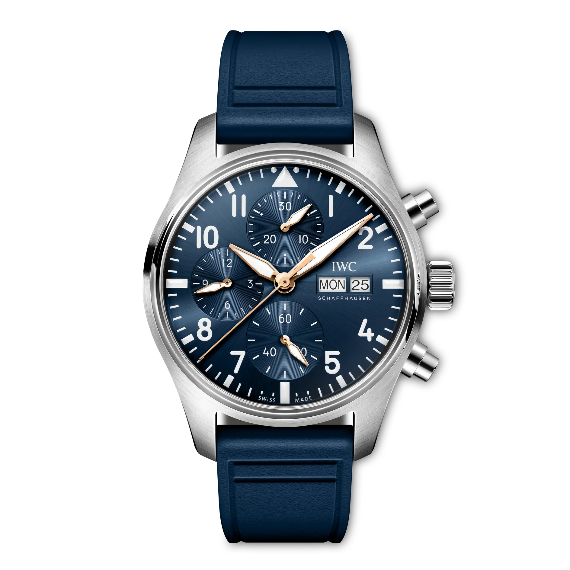 IWC Pilot's Watch Chronograph 41 Le Petit Prince Blue Dial Steel Blue Rubber Strap 41 mm IW388120 - WATCHXNYC