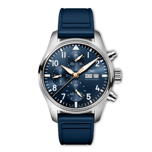 IWC Pilot's Watch Chronograph 41 Le Petit Prince Blue Dial Steel Blue Rubber Strap 41 mm IW388120