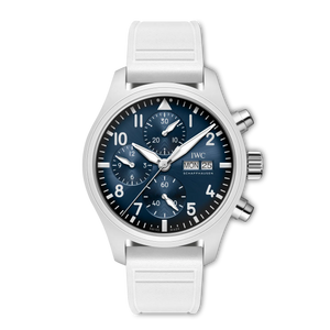 IWC Pilot's Watch Chronograph 41 Le Petit Prince Blue Dial Ceramic White Rubber Strap 41.9 mm IW389410