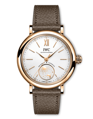 IWC Portofino Automatic Day & Night 34 Silver Dial 18K 5N Gold Taupe Calfskin Strap  34 mm IW459805
