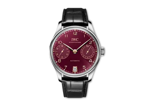 IWC Portugieser Automatic 42 Year of the Horse Red Dial Steel Black Alligator Leather Strap 42.4 mm IW501709