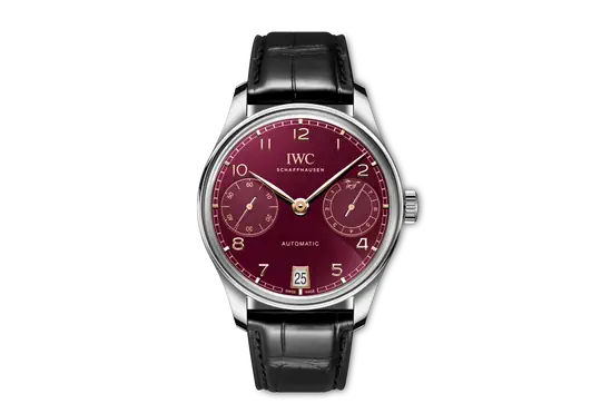 IWC Portugieser Automatic 42 Year of the Horse Red Dial Steel Black Alligator Leather Strap 42.4 mm IW501709