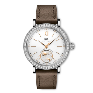 IWC Portofino Automatic Day & Night 34 Silver Dial Steel Taupe Calfskin Strap 34 mm IW659803