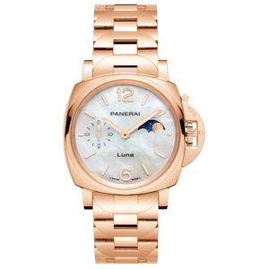 Panerai Luminor Due TuttoOro Luna White Mother Of Pearl Dial Goldtech™ Bracelet 38 mm PAM01504