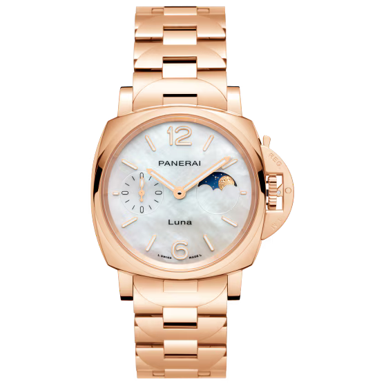 Panerai Luminor Due TuttoOro Luna White Mother Of Pearl Dial Goldtech™ Bracelet 38 mm PAM01504