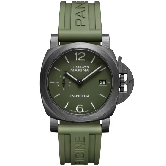 Panerai Luminor Marina Green Dial Carbotech™ Green Rubber Strap 40mm PAM01526