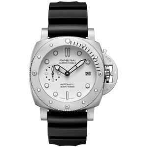 Panerai Submersible White Dial Steel Black Rubber Strap 42 mm PAM01590