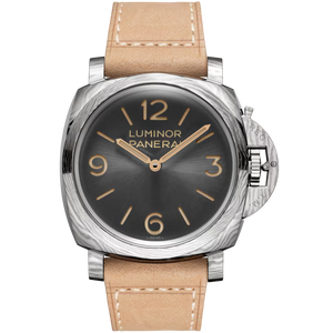 Panerai Luminor Forged Titanium Anthracite Dial Forged Titanium Scamosciato Light Beige Strap 47 mm PAM01629