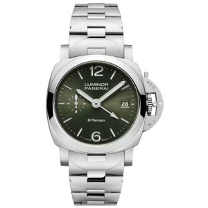 Panerai Luminor GMT Green Dial Steel Bracelet 40 mm PAM01640