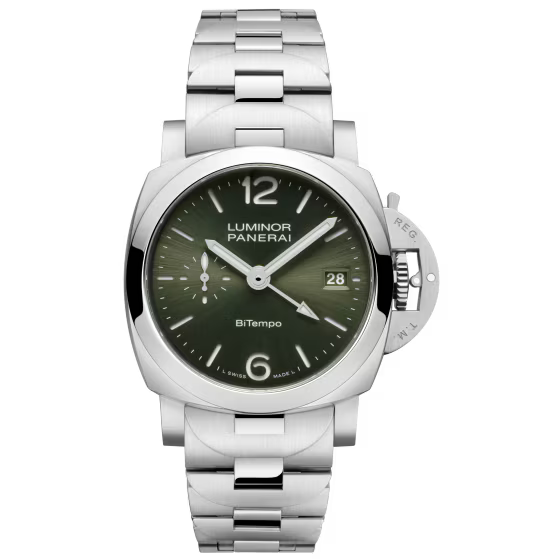 Panerai Luminor GMT Green Dial Steel Bracelet 40 mm PAM01640