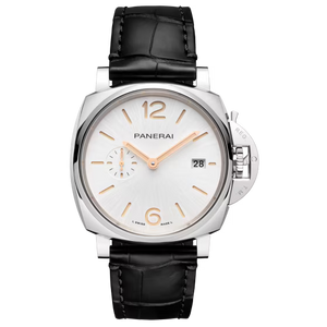 Panerai Luminor Due White Dial Steel Black Alligator Leather Strap 38 mm PAM01672
