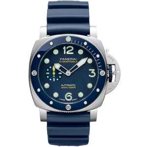 Panerai Submersible Mike Horn Blue Dial Steel Blue Rubber Strap 44 mm PAM01676