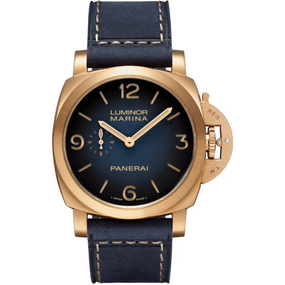 Panerai Luminor Marina Bronzo Blue Dial Bronze Dark Blue Calfskin Strap 44 mm PAM01678