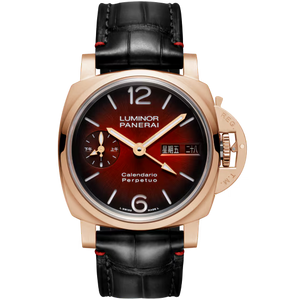 Panerai Luminor Perpetual Calendar Burgundy Dial Goldtech™ Black Alligator Leather Strap 44 mm PAM01688