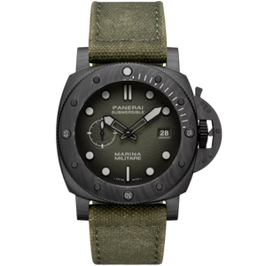 Panerai Submersible Marina Militare Green Dial Carbotech™ Green Fabric Strap 44 mm PAM01698