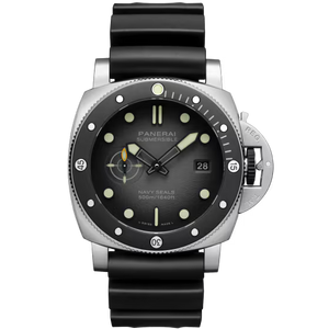 Panerai Submersible Navy SEALs Anthracite Dial Steel Black Rubber Strap 44 mm PAM01738