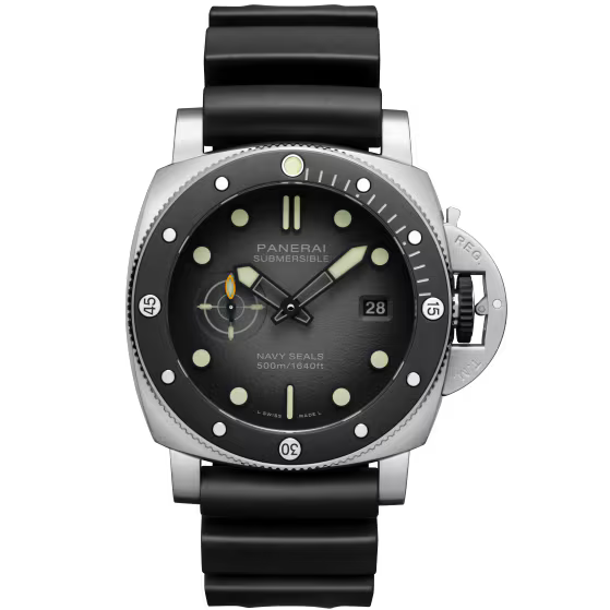 Panerai Submersible Navy SEALs Anthracite Dial Steel Black Rubber Strap 44 mm PAM01738