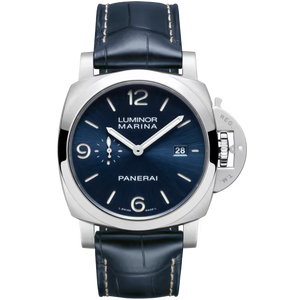 Panerai Luminor Marina Blue Dial Steel Dark Blue Alligator Leather Strap 44mm PAM03313