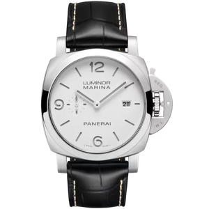 Panerai Luminor Marina White Dial Steel Black Alligator Leather Strap 44mm PAM03314