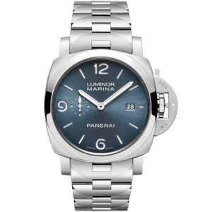 Panerai Luminor Marina Light Blue Dial Steel Bracelet 44mm PAM03323