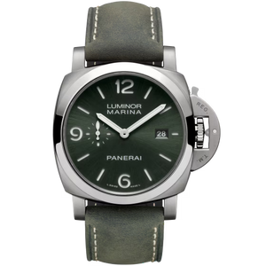 Panerai Luminor Marina Green Dial Titanium Dark Green Calfskin leather Strap 44mm PAM03325
