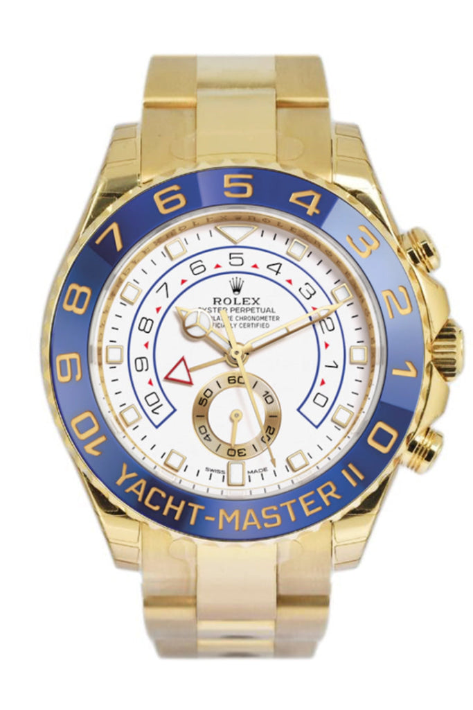 Rolex Yacht-Master II 44mm White Dial Yellow Gold 116688 - WATCHXNYC