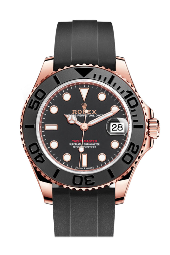 Rolex Yacht-Master 37mm Black Dial Everose Gold 268655 - WATCHXNYC