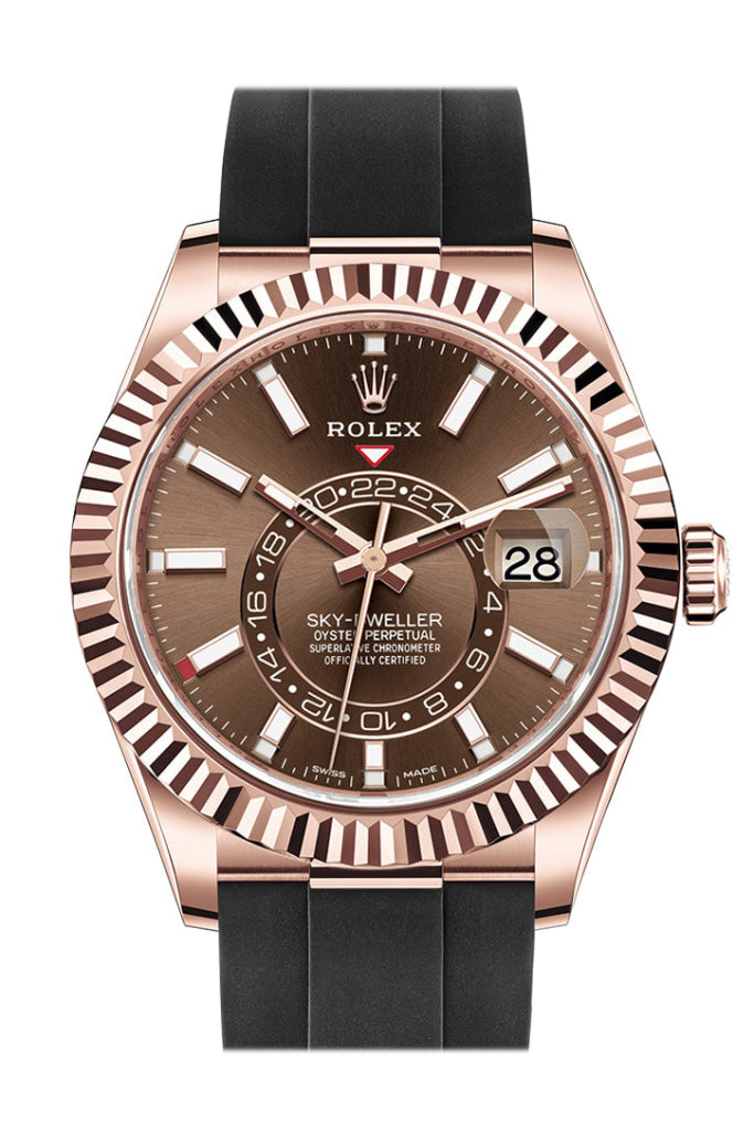 Rolex Sky-Dweller 42mm Chocolate Dial Rose Gold 326235-0002 - WATCHXNYC