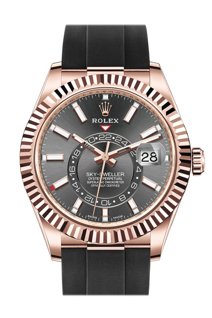 Rolex Sky-Dweller 42mm Rhodium Dial Rose Gold 336235-0004 - WATCHXNYC